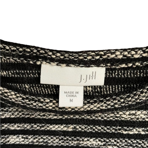 J JILL Women’s long sleeve beige black striped cotton blend sweater Size Med - Picture 6 of 9